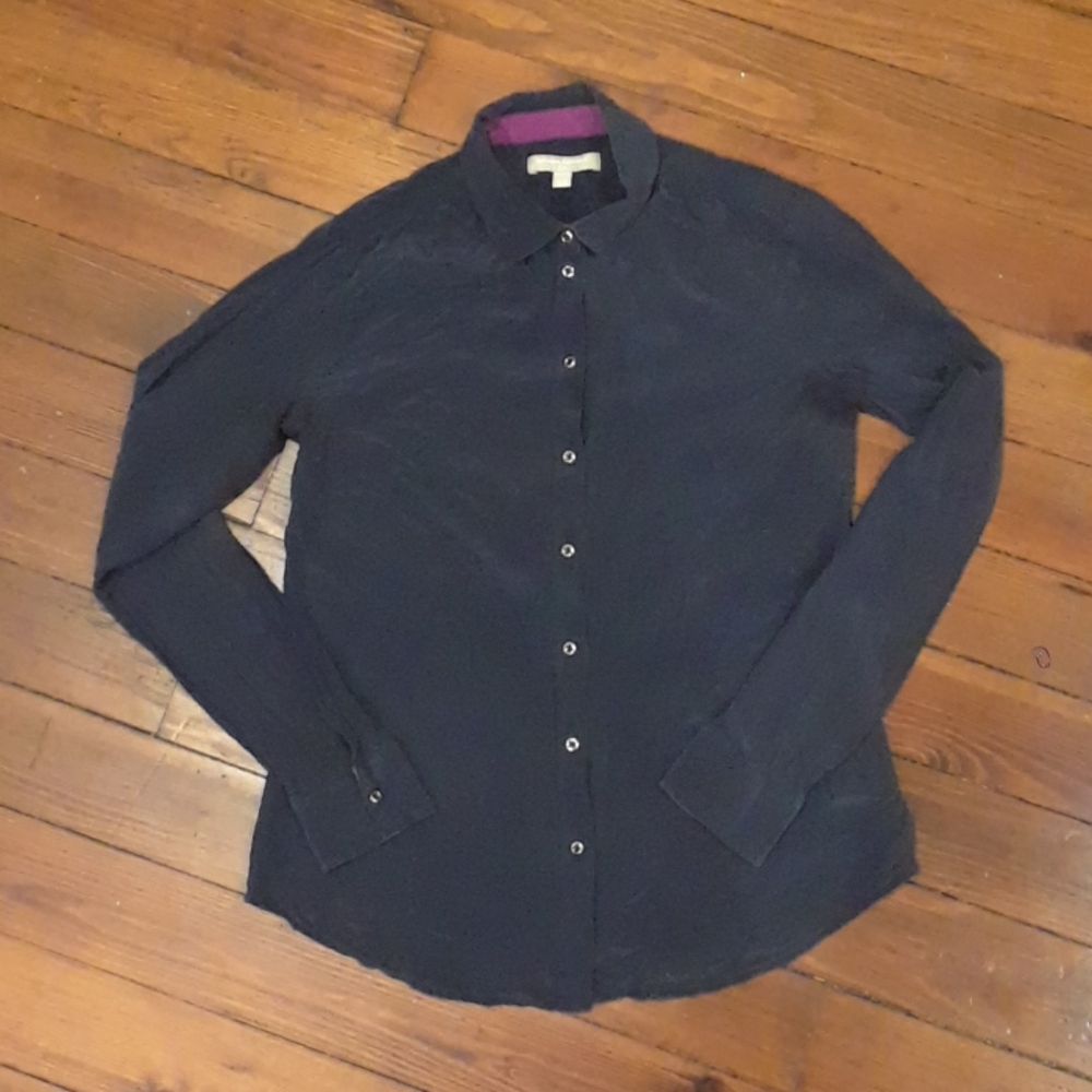 Women's Navy Button-Up Shirt